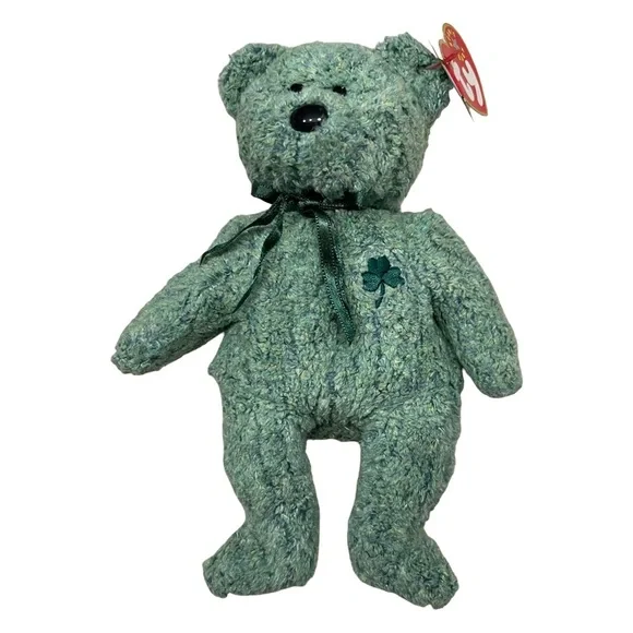 SHAMROCK 2000 Ty Beanie Baby Green Teddy Bear RETIRED - Picture 2 of 6